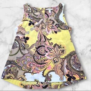 Dana Buchman Yellow and Pink Paisley Tank Top Size Small (S) B19